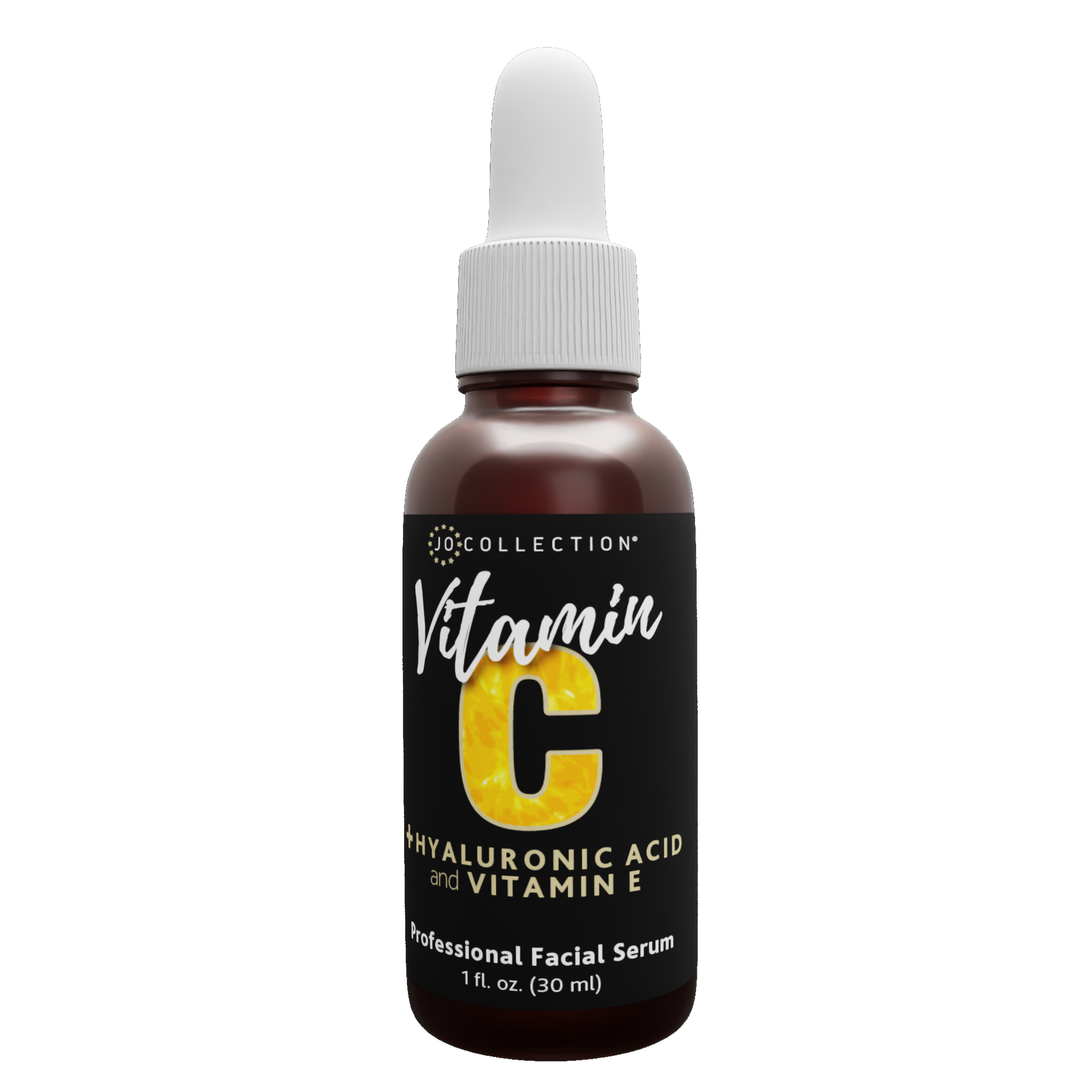 Image of Jo Collections Vitamin C Serum bottle with hyaluronic acid and vitamin E
