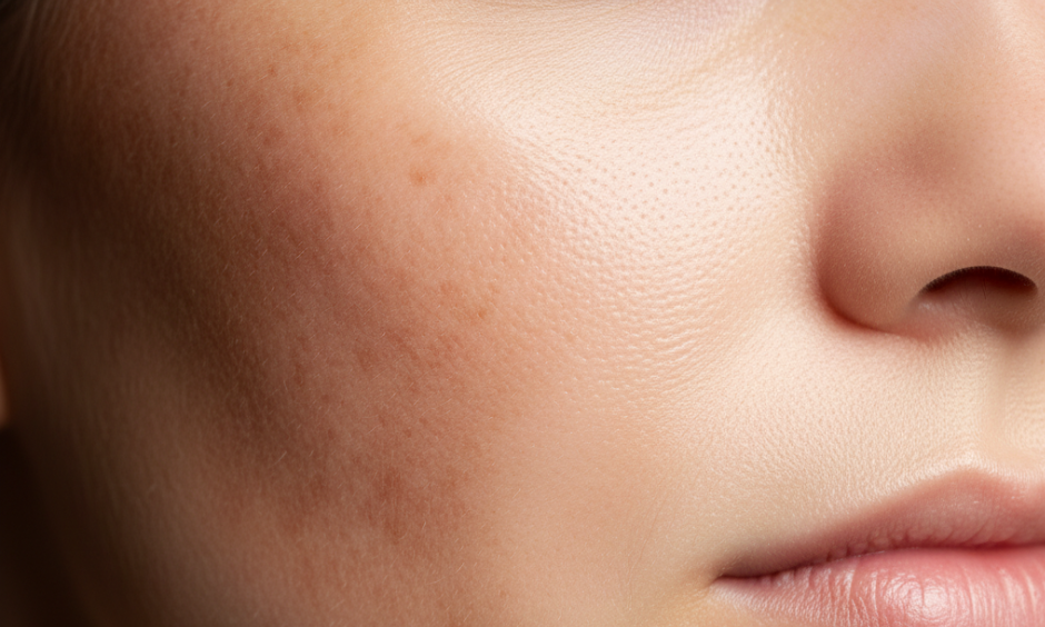 woman's face with hyperpigmentation