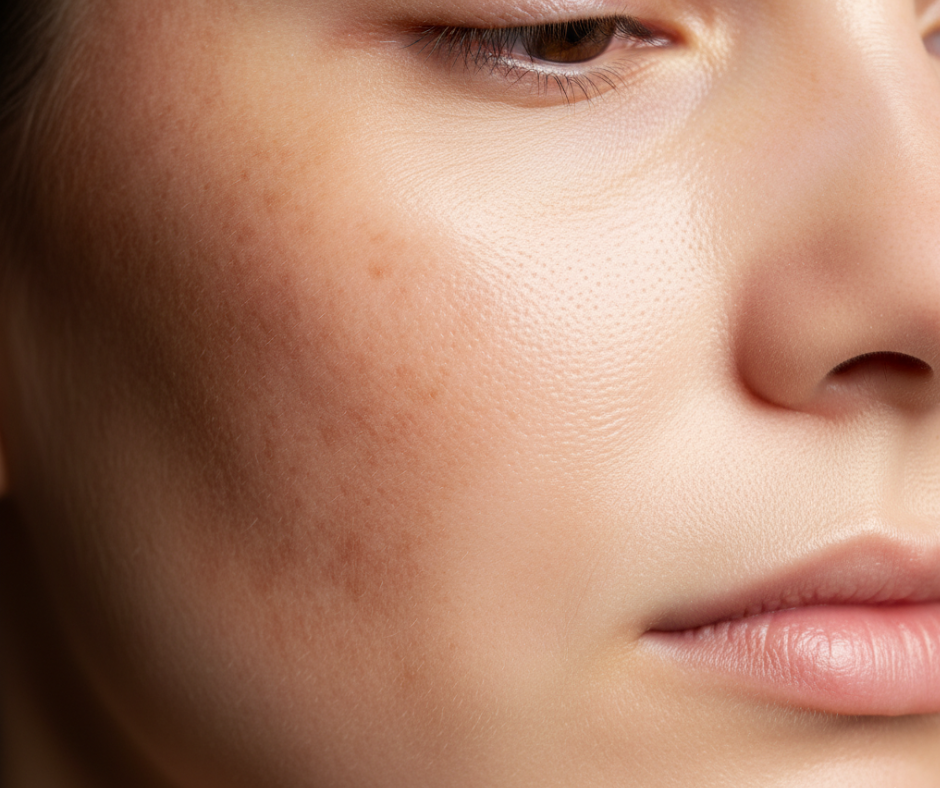 woman's face with hyperpigmentation