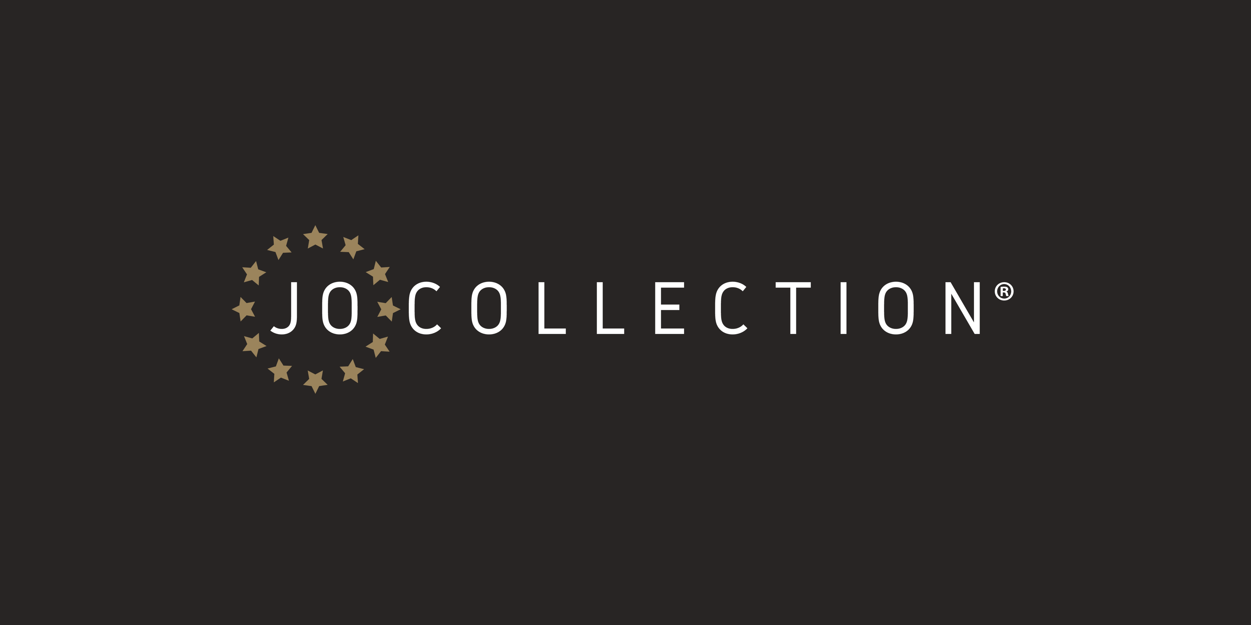 JO Collection logo on a black background