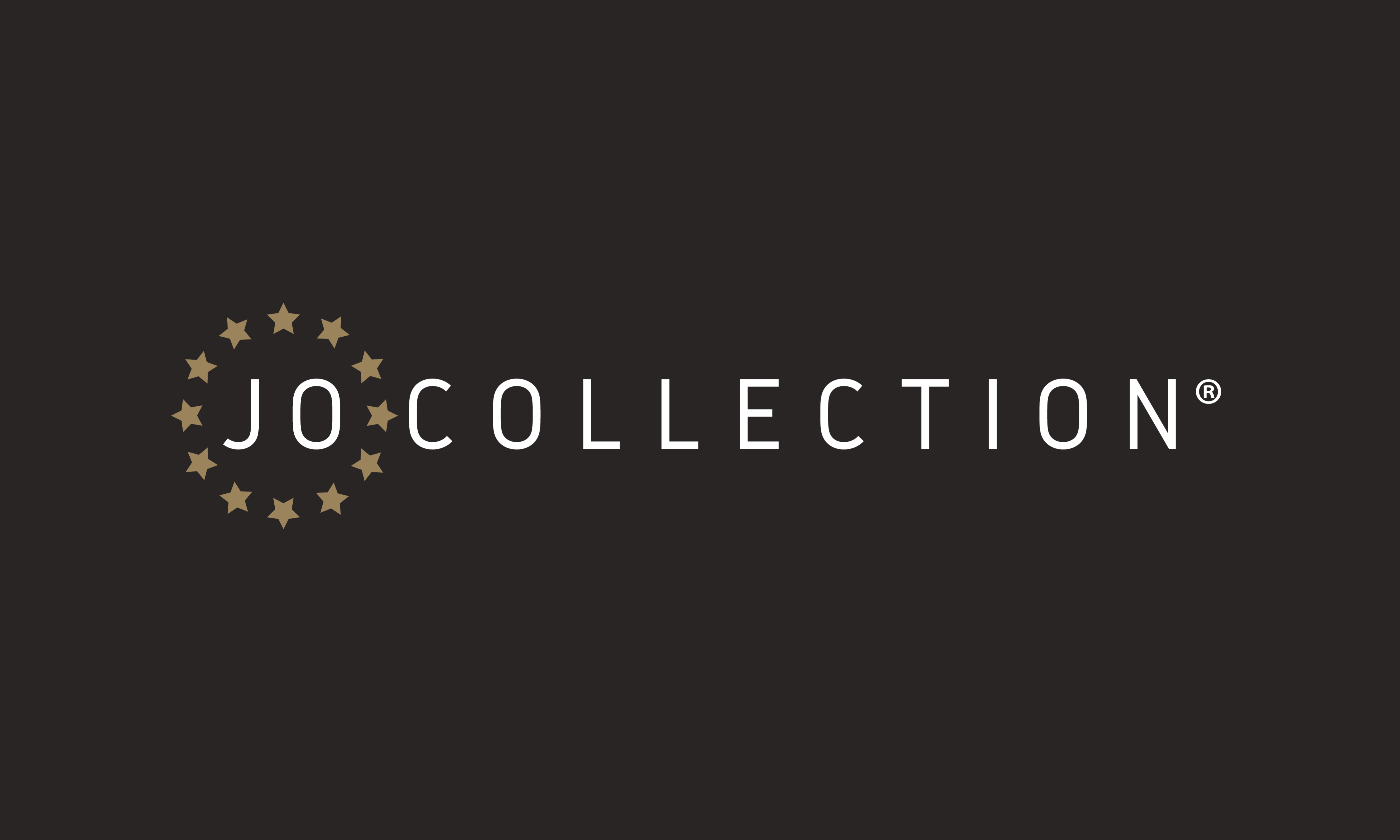 JO Collection logo on a black background